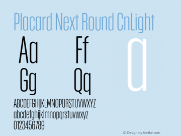 PlacardNextRound-CnLight Version 1.00 Font Sample