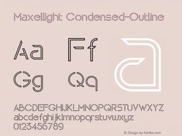 Maxellight Condensed-Outline Version 1.002;Fontself Maker 3.4.0图片样张