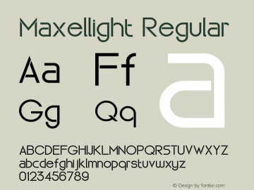 Maxellight Version 1.002;Fontself Maker 3.4.0图片样张
