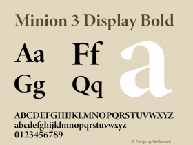 Minion 3 Display Bold Version 1.021;hotconv 1.0.105;makeotfexe 2.5.65591图片样张