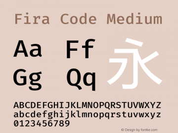 Fira Code Medium Version 1.206图片样张