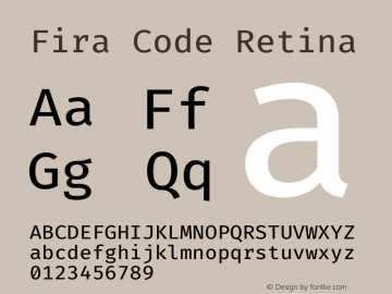 Fira Code Retina Version 1.206图片样张