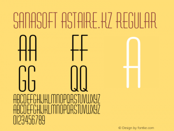 Sanasoft Astaire.kz 1.1 Font Sample