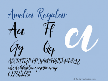 Amelia Version 1.00 September 5, 2015, initial release Font Sample