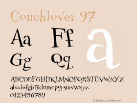 Couchlover 97 Altsys Fontographer 4.0.2 12/31/96 Font Sample