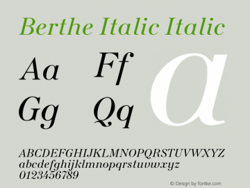 Berthe Italic Version 2.00图片样张