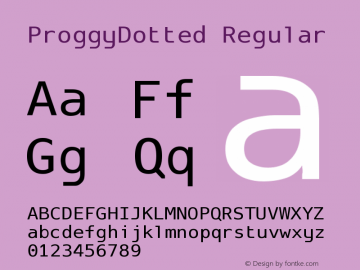 ProggyDotted 1.1.5 Font Sample