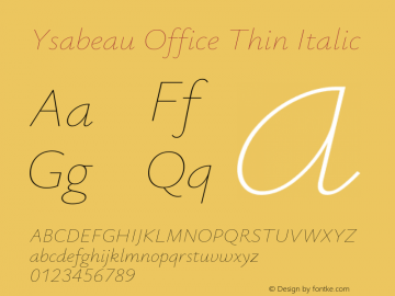 Ysabeau Office Thin Italic Version 0.008图片样张