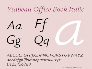 Ysabeau Office Book Italic Version 0.008图片样张