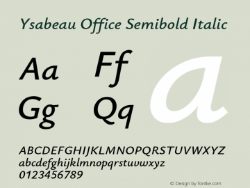 Ysabeau Office Semibold Italic Version 0.008图片样张