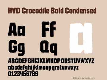 HVD Crocodile Bold Condensed Version 1.000;hotconv 1.0.109;makeotfexe 2.5.65596 Font Sample