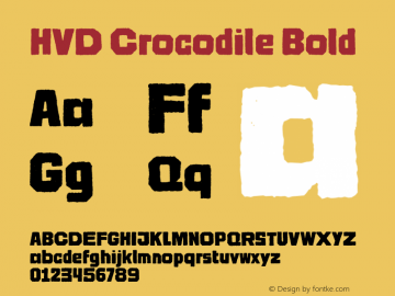 HVD Crocodile Bold Version 1.000;hotconv 1.0.109;makeotfexe 2.5.65596 Font Sample