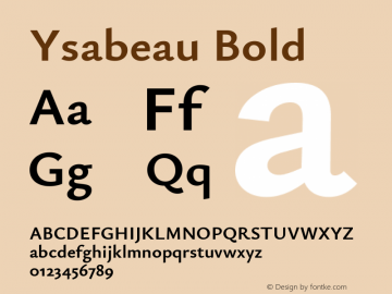 Ysabeau Bold Version 0.008图片样张