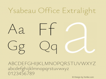 Ysabeau Office Extralight Version 0.008图片样张