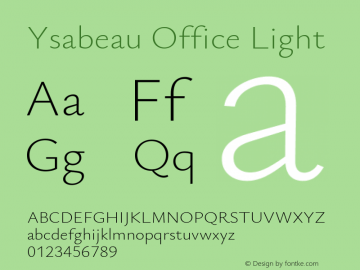 Ysabeau Office Light Version 0.008 Font Sample
