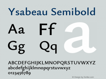 Ysabeau Semibold Version 0.008图片样张