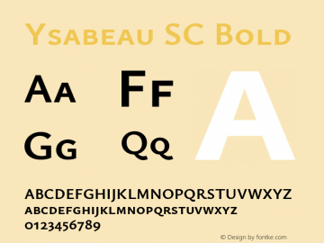 Ysabeau SC Bold Version 0.008 Font Sample