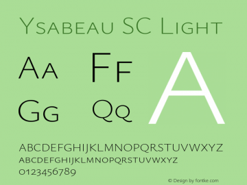 Ysabeau SC Light Version 0.008 Font Sample