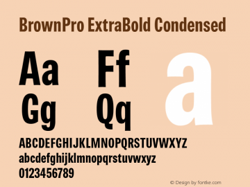 BrownPro ExtraBold Condensed Version 1.000;com.myfonts.easy.shinn.brown-pro.cond-extrabold.wfkit2.version.4yDf图片样张