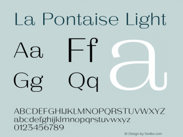 LaPontaise-Light Version 1.000 Font Sample
