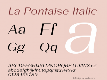 LaPontaise-RegularItalic Version 1.000图片样张