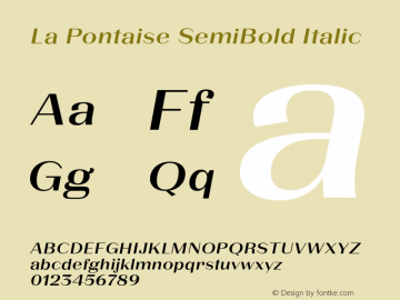 LaPontaise-SemiBoldItalic Version 1.000 Font Sample