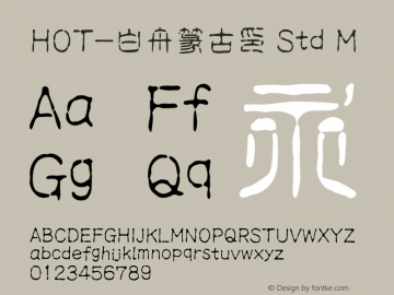 HOT-白舟篆古印 Std M  Font Sample