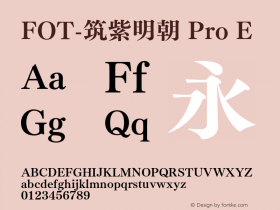 FOT-筑紫明朝 Pro E  Font Sample