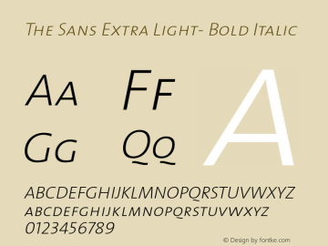 The Sans Extra Light- Bold Italic 1.0图片样张
