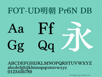 FOT-UD明朝 Pr6N DB 图片样张