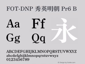 FOT-DNP 秀英明朝 Pr6 B  Font Sample