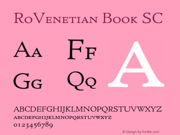 RoVenetian Book SC Version 1.000 Font Sample