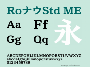 RoナウStd-ME Version 1.01 Font Sample
