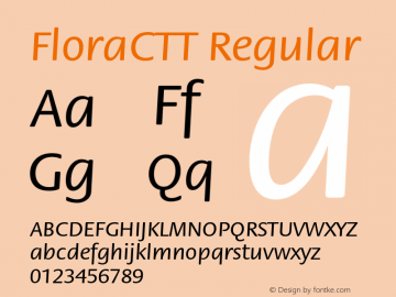 FloraCTT Regular TrueType Maker version 3.00.00 Font Sample