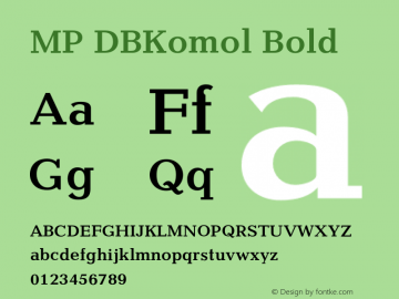 MPDBKomol-Bold Version 3.201 Font Sample