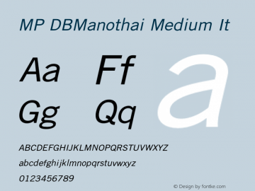 MPDBManothai-MediumIt Version 3.201 Font Sample