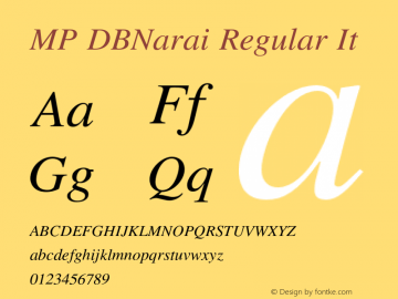 MPDBNarai-RegularIt Version 3.201 Font Sample