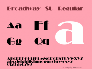 Broadway SU Regular 1.0 Fri Oct 29 20:06:54 1993 Font Sample