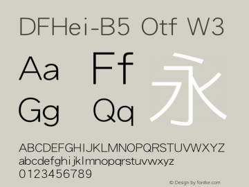 DFHei-B5 Otf W3  Font Sample