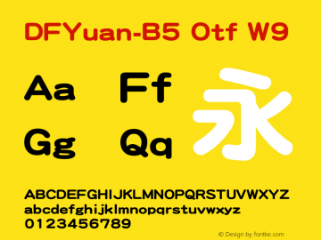 DFYuan-B5 Otf W9  Font Sample