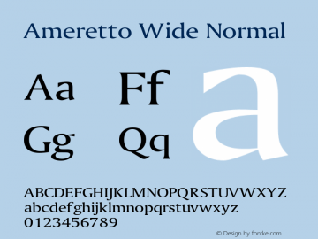 AmerettoWideNormal Altsys Fontographer 4.1 1/30/95 {DfLp-URBC-66E7-7FBL-FXFA}图片样张