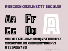 RodchenkoInlineCTT Regular TrueType Maker version 3.00.00 Font Sample