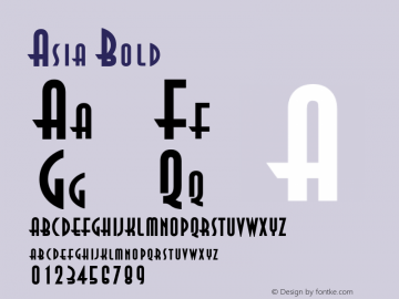 AsiaBold Altsys Fontographer 4.1 1/30/95 {DfLp-URBC-66E7-7FBL-FXFA} Font Sample