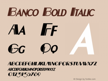 BancoBoldItalic Altsys Fontographer 4.1 12/22/94 {DfLp-URBC-66E7-7FBL-FXFA}图片样张