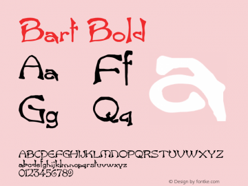 BartBold Altsys Fontographer 4.1 12/26/94 {DfLp-URBC-66E7-7FBL-FXFA} Font Sample