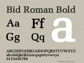 Bid Roman Bold Version 1.000;PS 001.001;hotconv 1.0.38 {DfLp-URBC-66E7-7FBL-FXFA} Font Sample