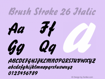 BrushStroke26Italic Altsys Fontographer 4.1 12/27/94 {DfLp-URBC-66E7-7FBL-FXFA}图片样张