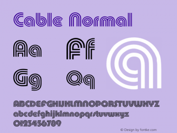 CableNormal Altsys Fontographer 4.1 12/27/94 {DfLp-URBC-66E7-7FBL-FXFA} Font Sample