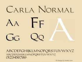 CarlaNormal Altsys Fontographer 3.3-J99.3.5 {DfLp-URBC-66E7-7FBL-FXFA} Font Sample