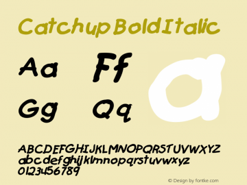 CatchupBoldItalic Altsys Fontographer 4.1 12/27/94 {DfLp-URBC-66E7-7FBL-FXFA} Font Sample